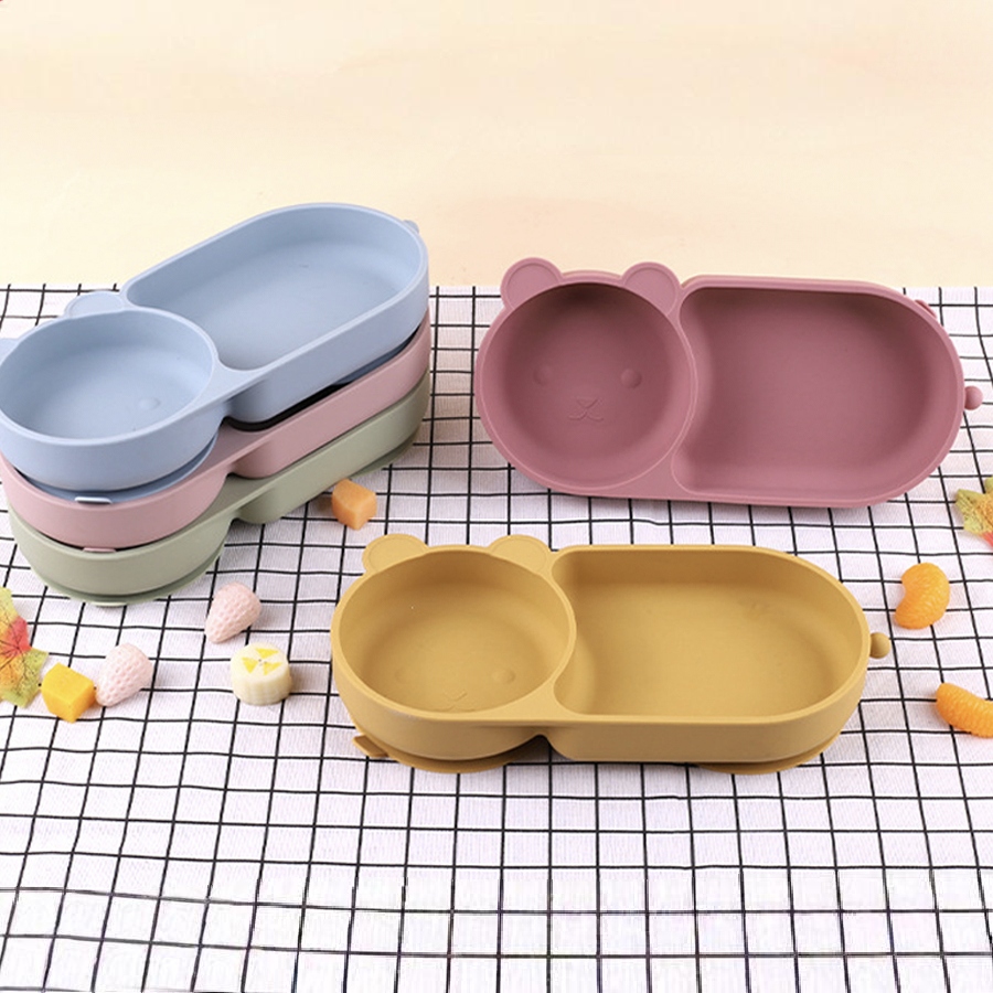 Baby Food Processor - Baby Siliconen Zuignap Kom Schattige Beer
