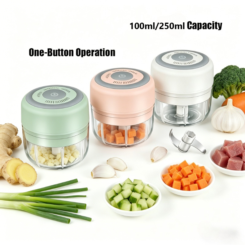 Veggie Baby Food - 2026 Mini Elektrische Knoflookhakker Oplaadbaar, Gember-