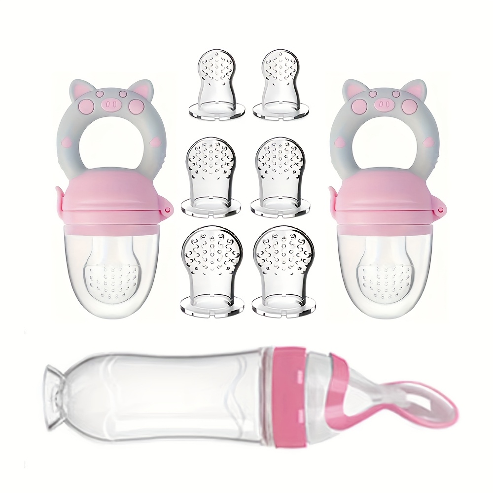 Baby Food Lunch - 9 stuks voedingsbestek: 1 siliconen zuigfles