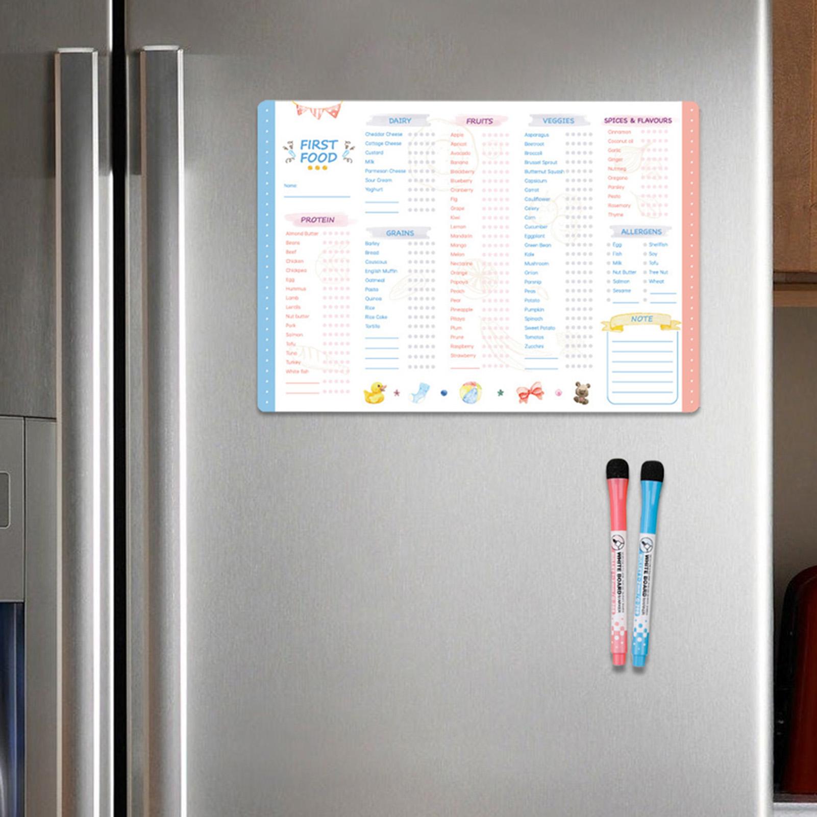 Baby Food Checklist - First Foods Chart Magnetische checklist voor