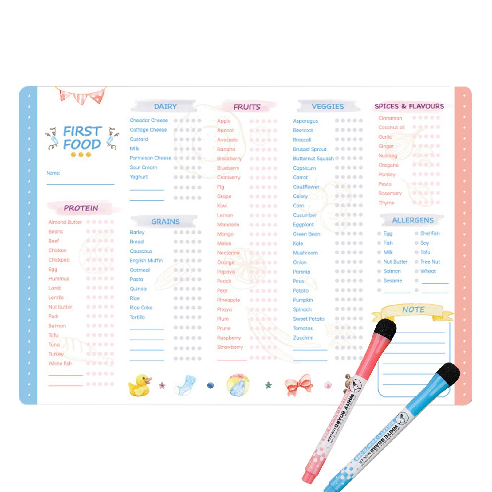First Foods Chart Magnetische  - Baby Food Checklist recensie en prijs