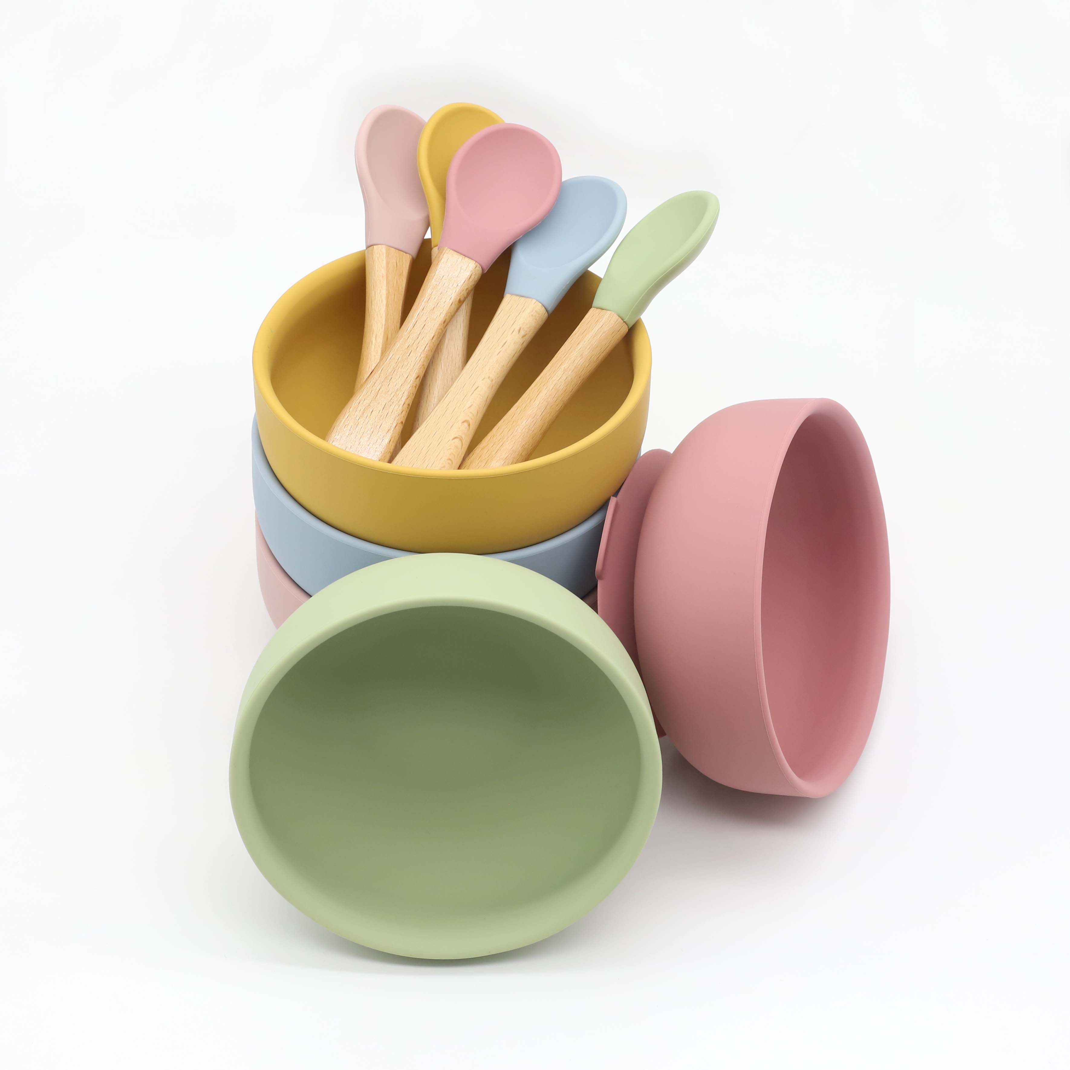 Siliconen kom met zuignap, lep - Baby Food Utensils Set recensie en prijs