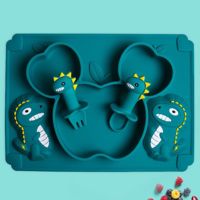 Baby Dinosaurus Siliconen Serv - Baby Food Utensils Set recensie en prijs
